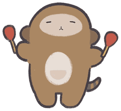 ポコちゃんのイラスト:おんがくをならす